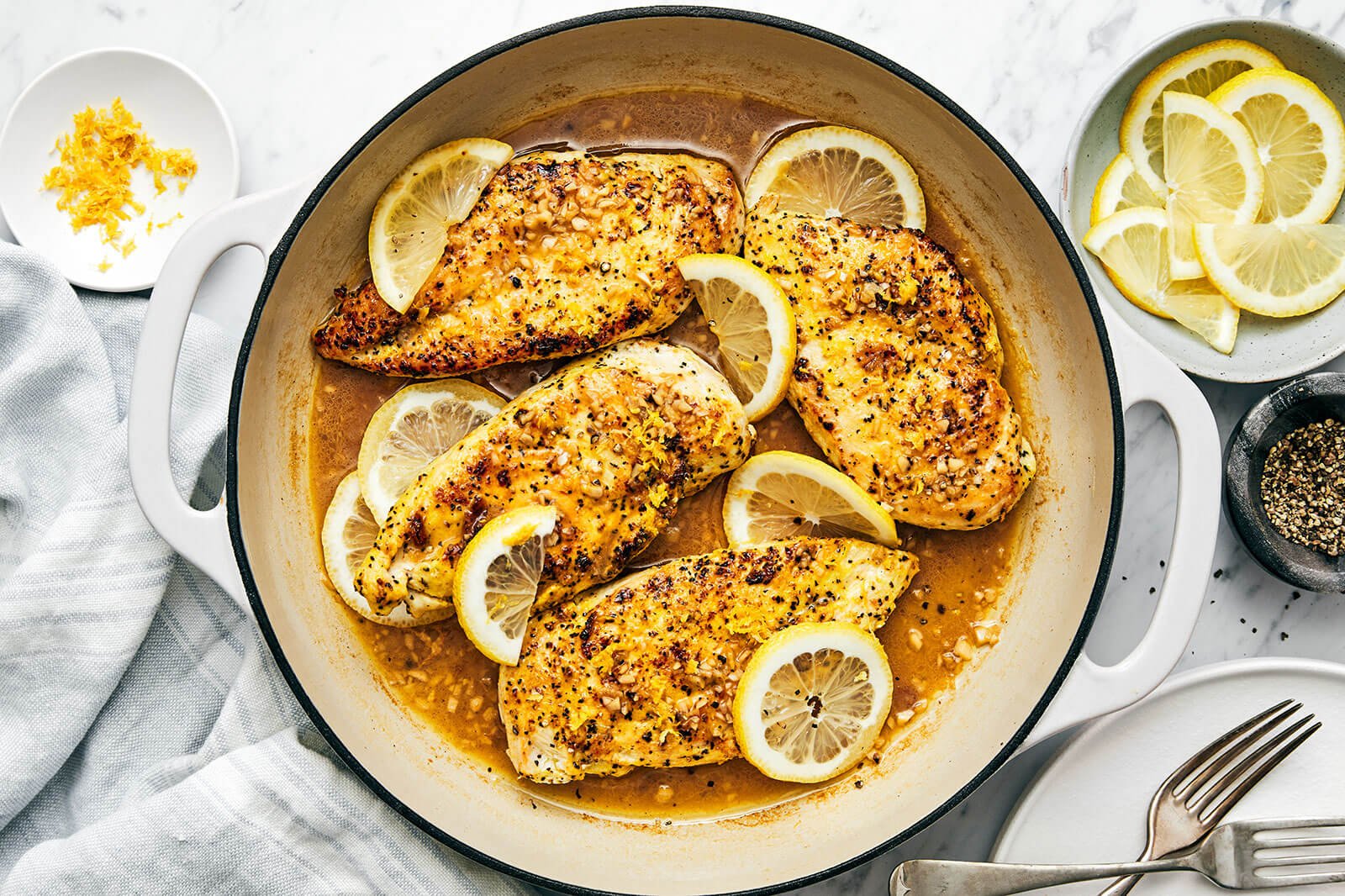 Easy 15-Minute Lemon Pepper Chicken with Lemony Garlic Butter